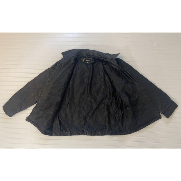 mens PB BASICS BLACK leather crocodile embossed jacket -Xl - Picture 11 of 11